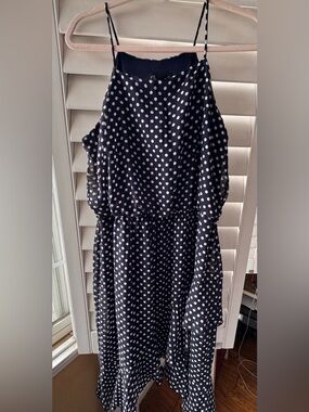 STELLA & Julie  Navy and White Polka Dot women’s Dress